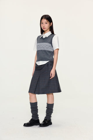 [YAWHAT] fairisle knit vest