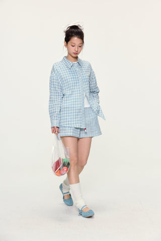 [YAWHAT] plaid loose shirt