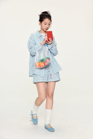 [YAWHAT] plaid loose shirt