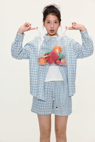 [YAWHAT] plaid loose shirt