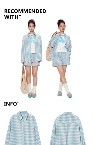 [YAWHAT] plaid loose shirt