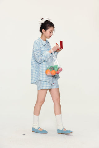 [YAWHAT] plaid loose shirt
