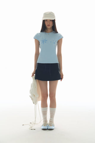 [YAWHAT] drawstring elastic skirt