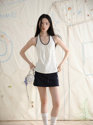 [YAWHAT] drawstring elastic skirt
