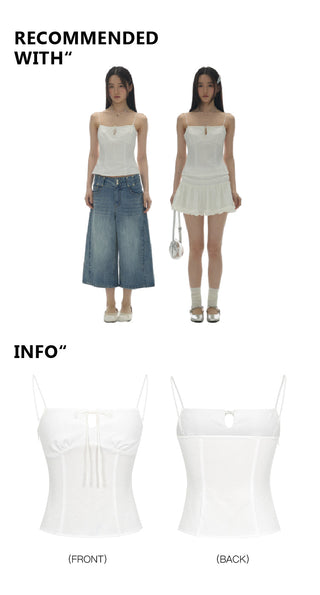 [YAWHAT] lace-up tube top