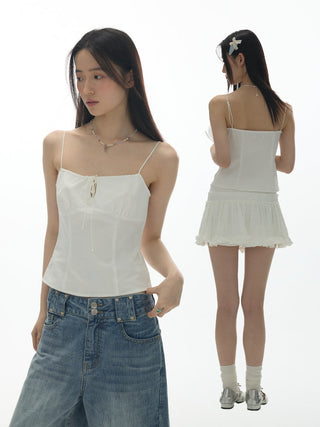 [YAWHAT] lace-up tube top