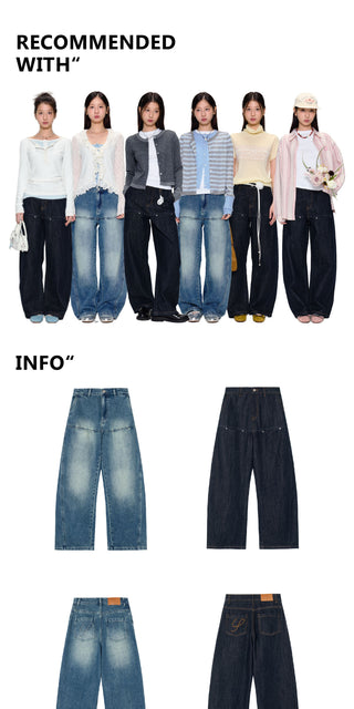 [YAWHAT] washed machete jeans