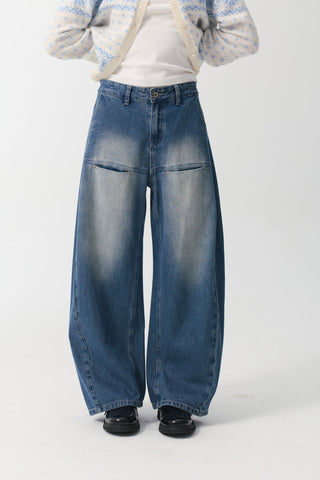 [YAWHAT] washed machete jeans
