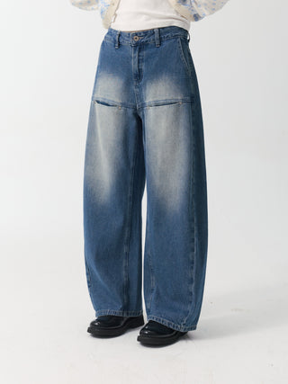 [YAWHAT] washed machete jeans
