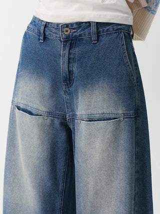 [YAWHAT] washed machete jeans