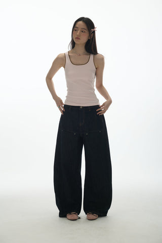 [YAWHAT] washed machete jeans