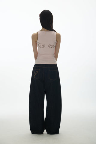 [YAWHAT] washed machete jeans