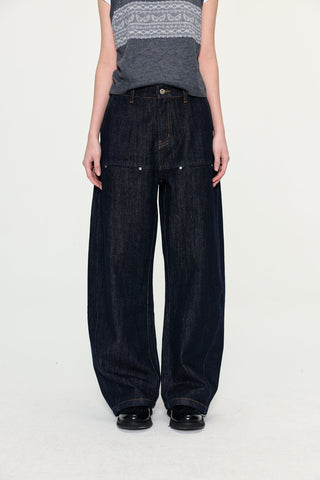 [YAWHAT] washed machete jeans
