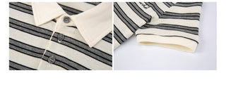 [YAWHAT] polo stripe top