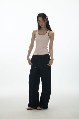 [YAWHAT] lace U-vest