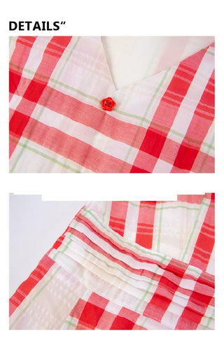 [YAWHAT] checkered tank dress