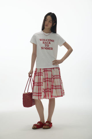[YAWHAT] patchwork puff skirt