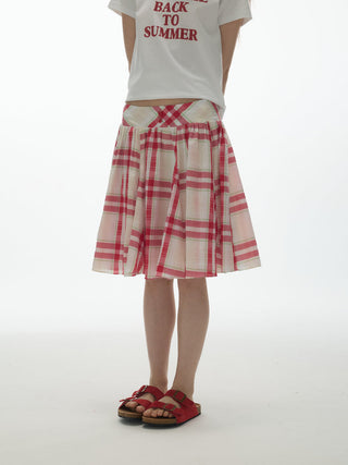 [YAWHAT] patchwork puff skirt