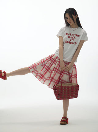[YAWHAT] patchwork puff skirt