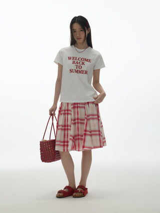 [YAWHAT] patchwork puff skirt
