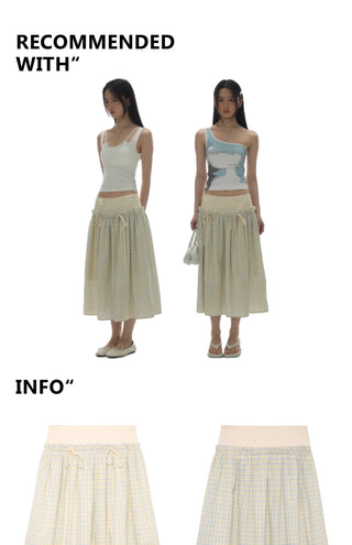 [YAWHAT] plaid bow skirt