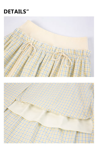 [YAWHAT] plaid bow skirt