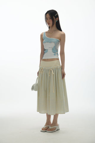 [YAWHAT] plaid bow skirt