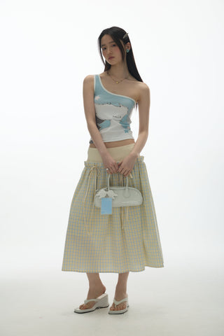 [YAWHAT] plaid bow skirt