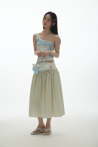 [YAWHAT] plaid bow skirt
