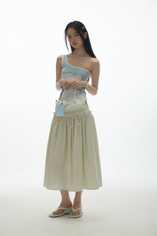 [YAWHAT] plaid bow skirt