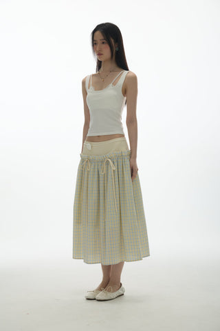 [YAWHAT] plaid bow skirt