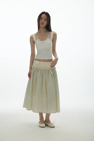 [YAWHAT] plaid bow skirt