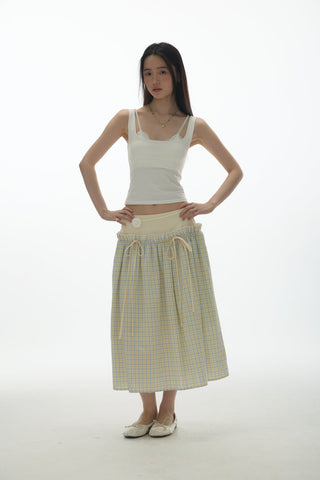 [YAWHAT] plaid bow skirt