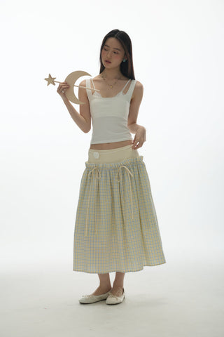 [YAWHAT] plaid bow skirt