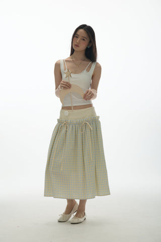 [YAWHAT] plaid bow skirt