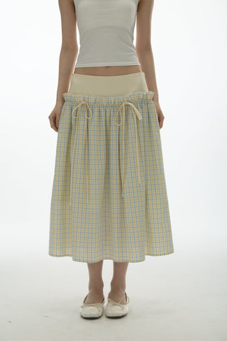 [YAWHAT] plaid bow skirt