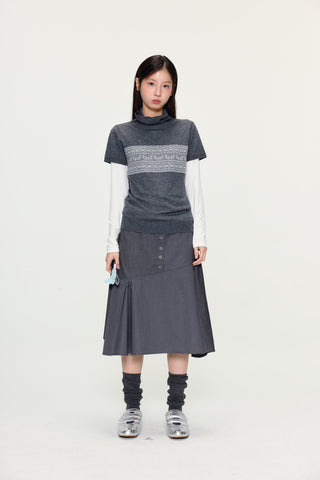 [YAWHAT] jacquard wool top