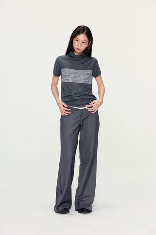 [YAWHAT] jacquard wool top
