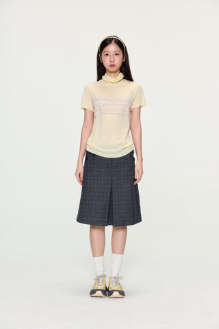 [YAWHAT] jacquard wool top