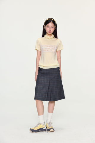 [YAWHAT] jacquard wool top