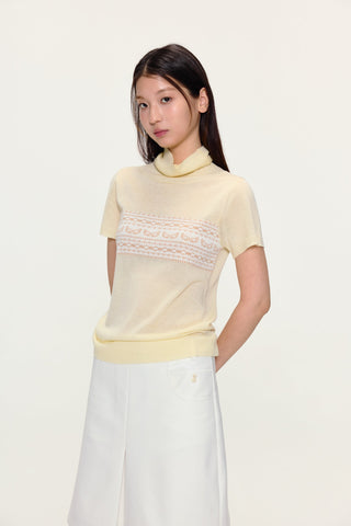 [YAWHAT] jacquard wool top