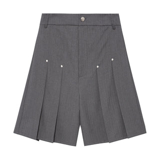 [YAWHAT] rivet pleated shorts