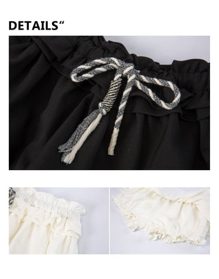 [YAWHAT] lace drawstring skirt
