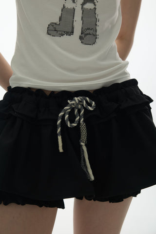 [YAWHAT] lace drawstring skirt