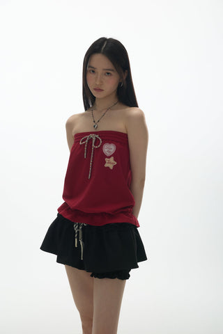 [YAWHAT] lace drawstring skirt