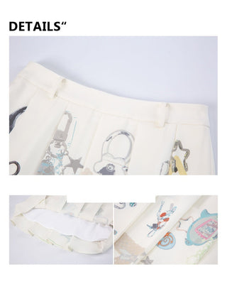 [YAWHAT] pendant pleated skirt