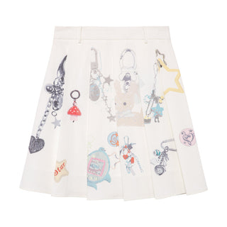 [YAWHAT] pendant pleated skirt