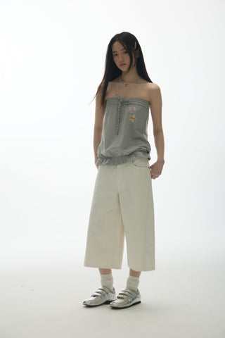 [YAWHAT] print one-shoulder top