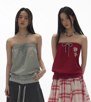 [YAWHAT] print one-shoulder top