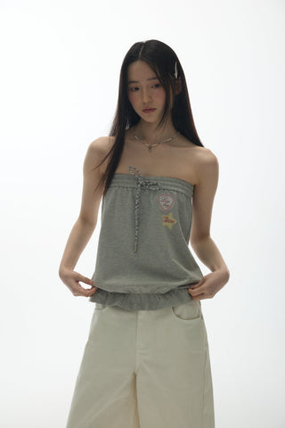 [YAWHAT] print one-shoulder top